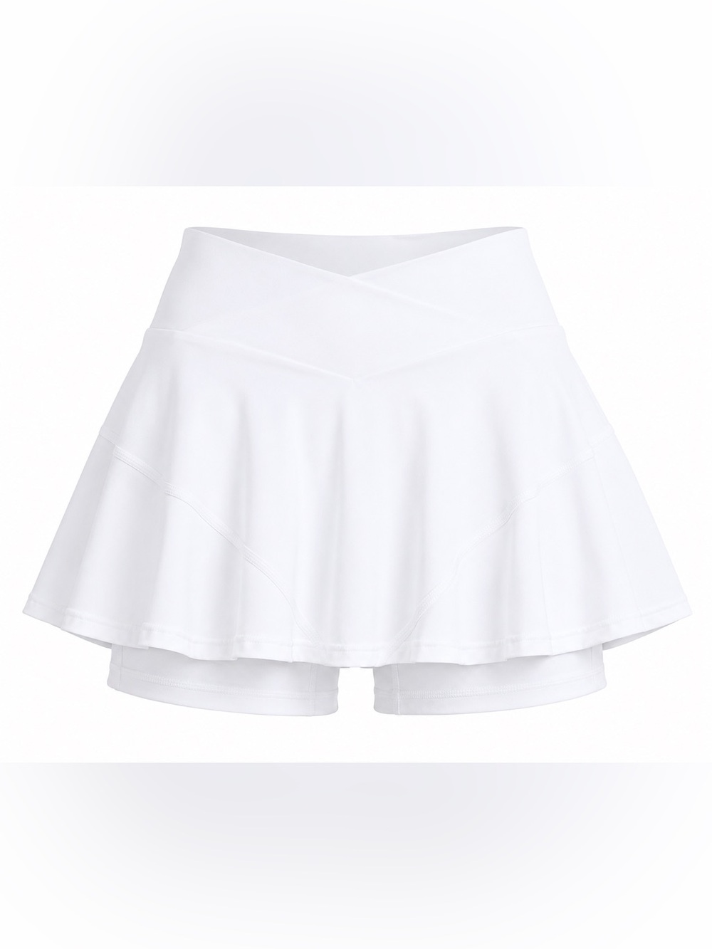 $58 POPFLEX Crisscross Hourglass Twirl Skort - White - Size M